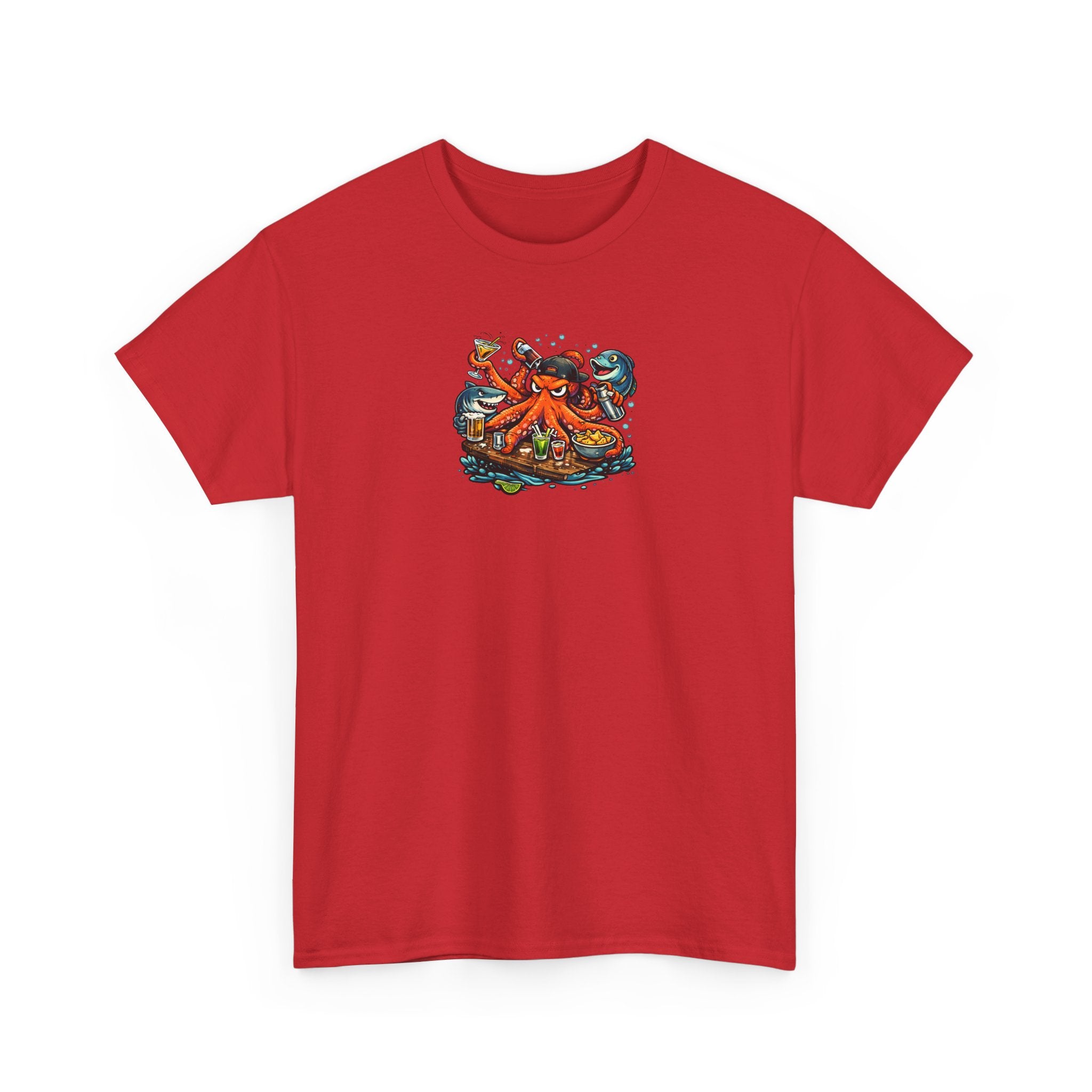 Octopus behind the bar multitasking - Graphic T-Shirt