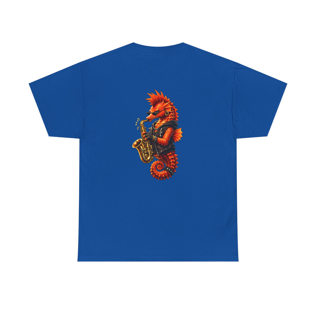 Seahorse on the Sax - "Made under pressure. Made below sea level." - Graphic T - Shirt