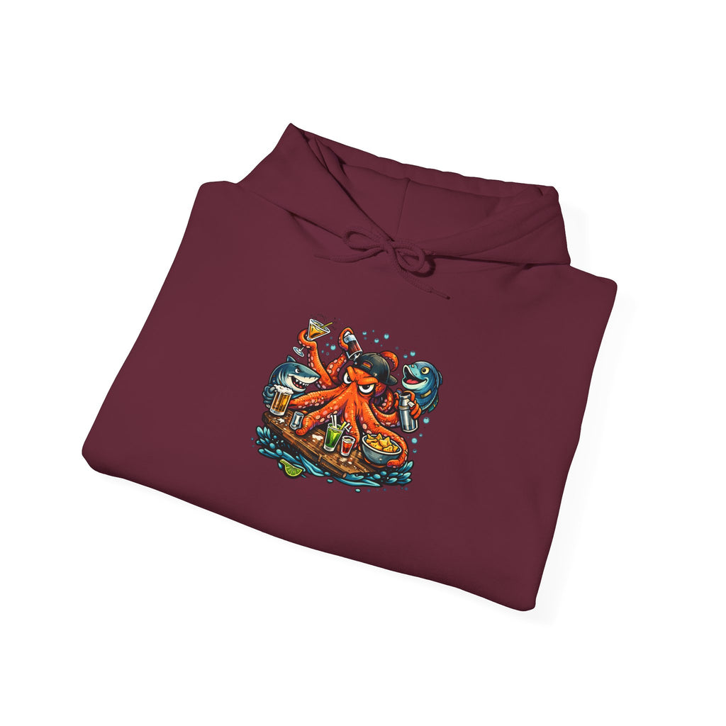 Octopus behind the bar multitasking - Graphic Hoodie