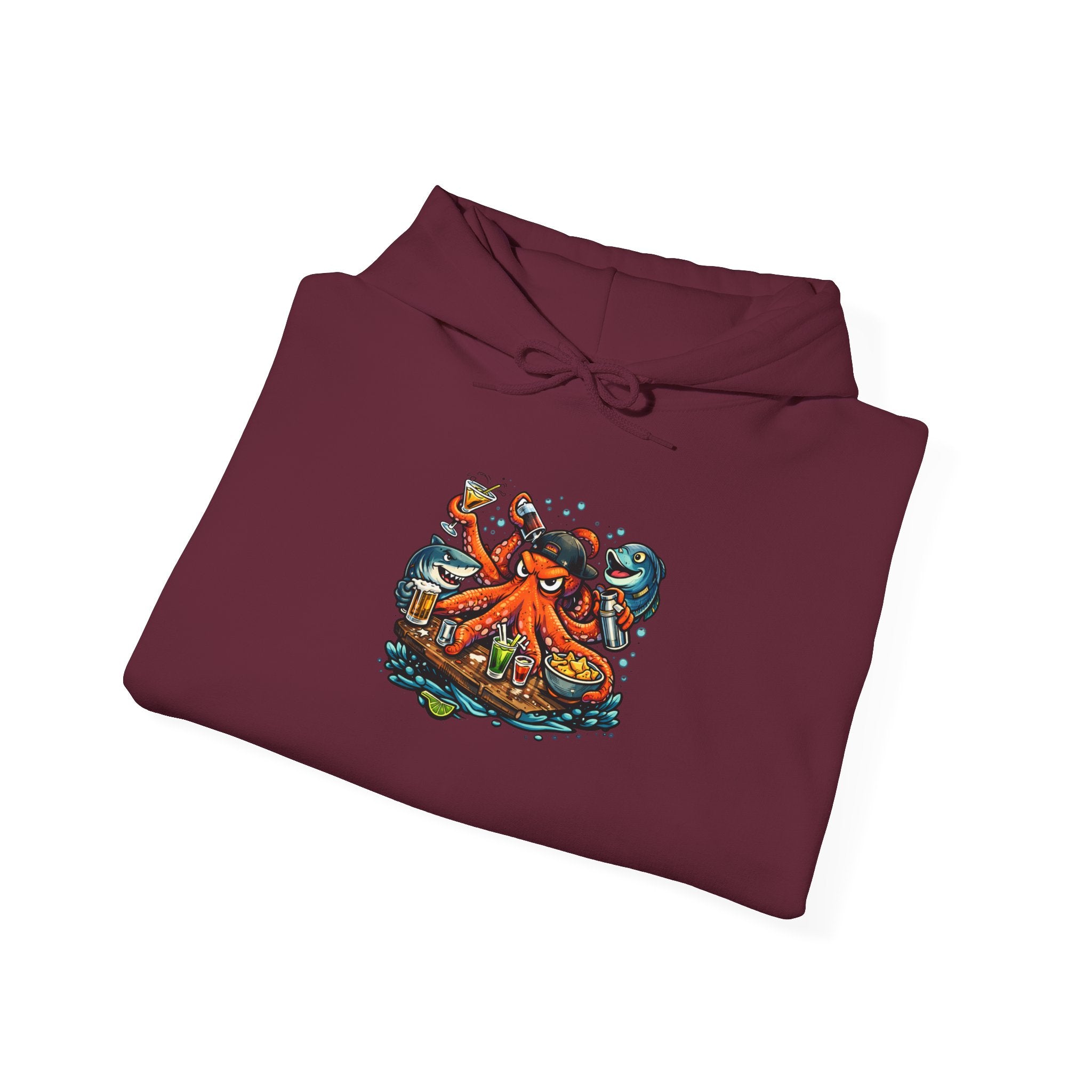 Octopus behind the bar multitasking - Graphic Hoodie