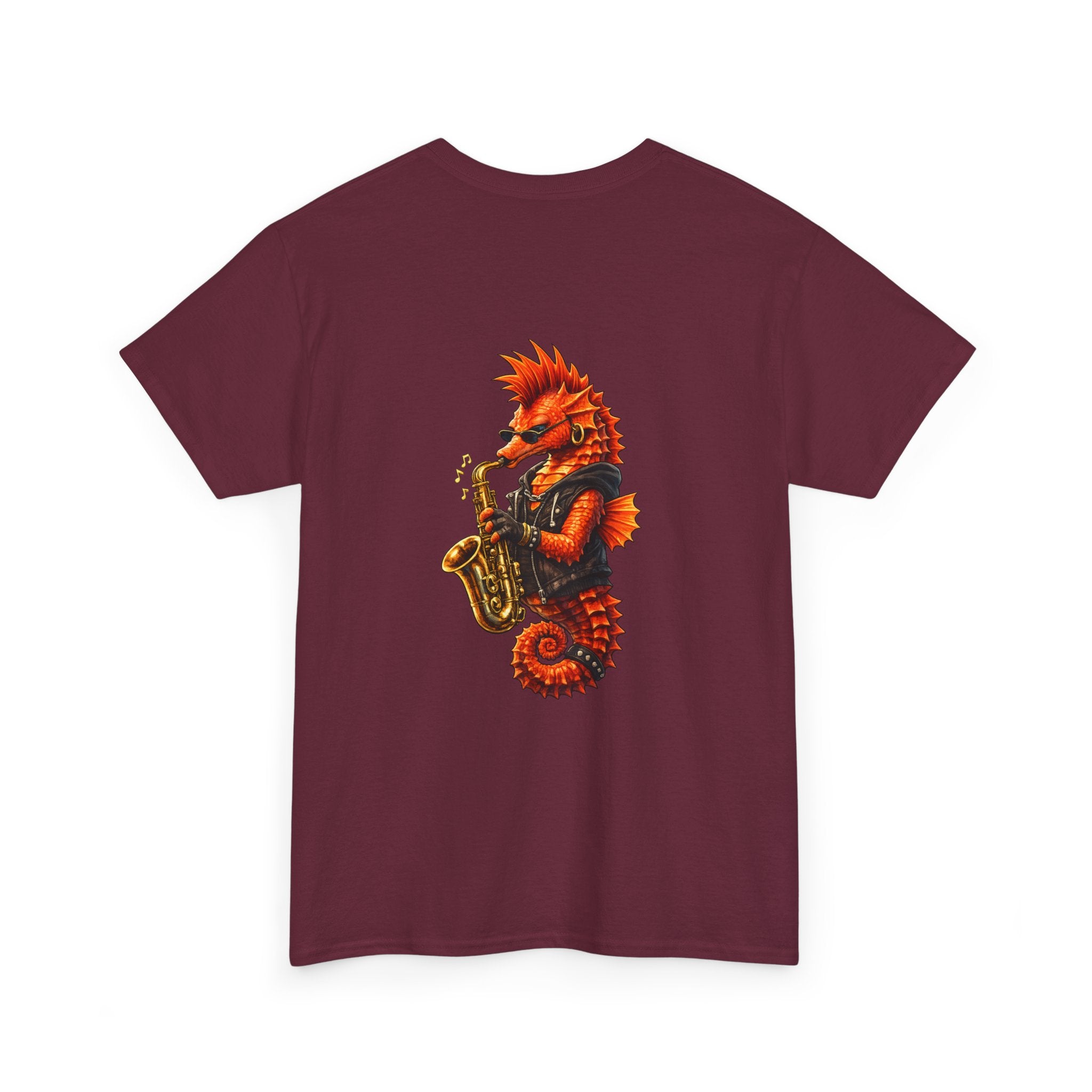 Seahorse on the Sax - "Made under pressure. Made below sea level." - Graphic T - Shirt