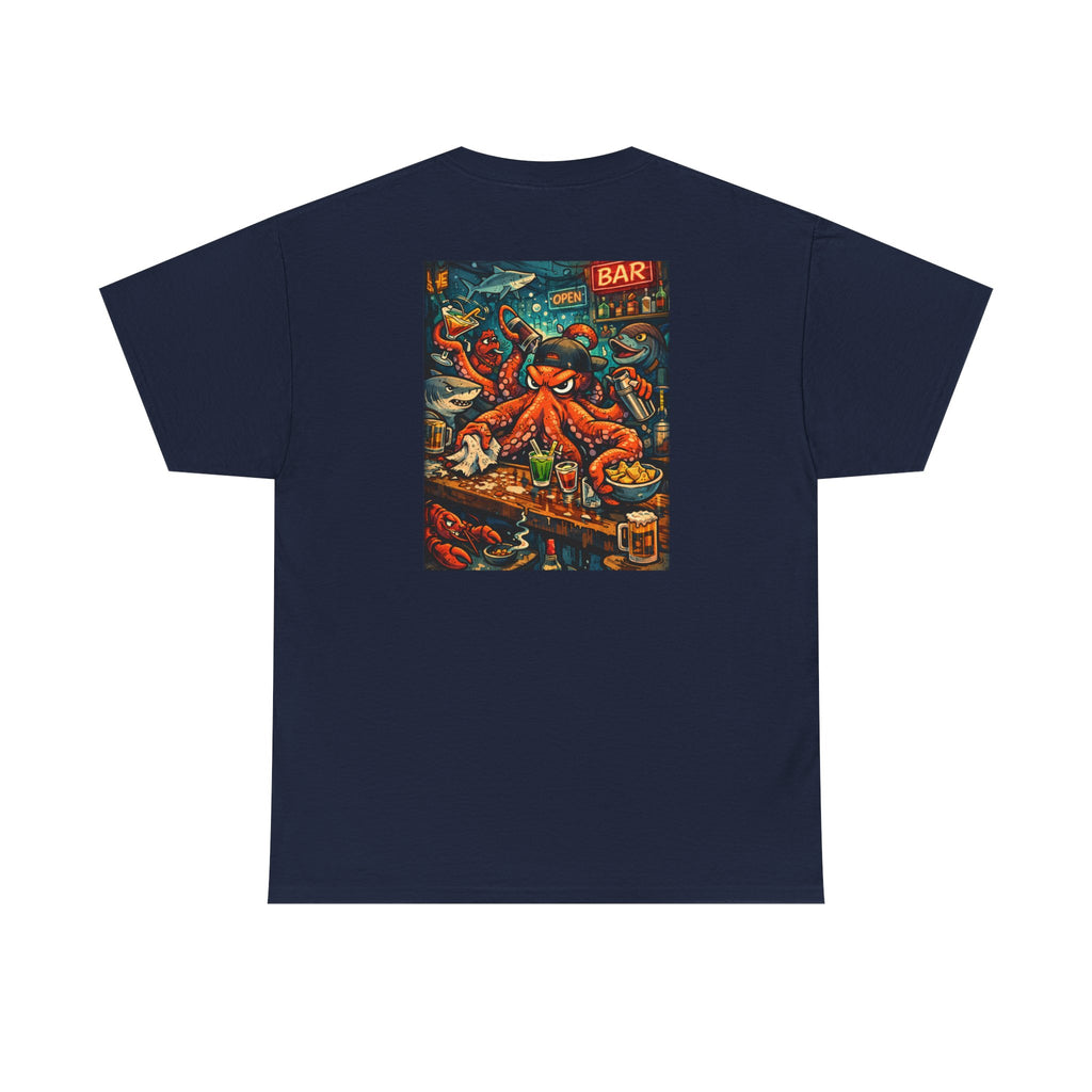 Octopus behind the bar multitasking - Graphic T-Shirt