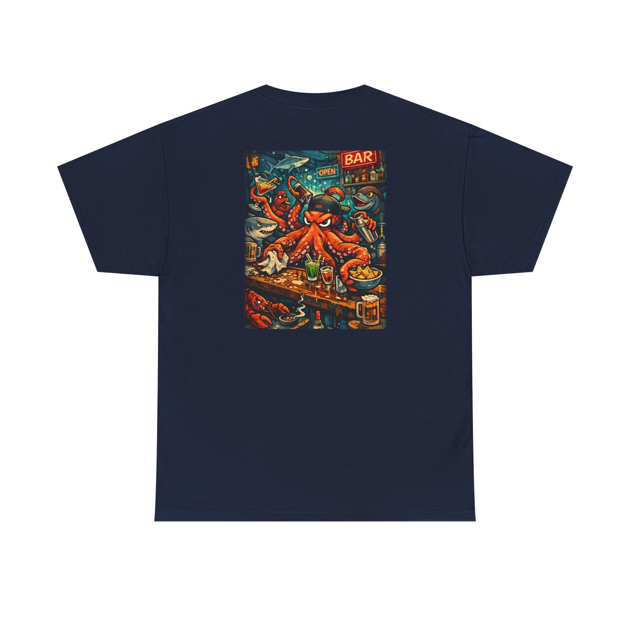 Octopus behind the bar multitasking - Graphic T-Shirt