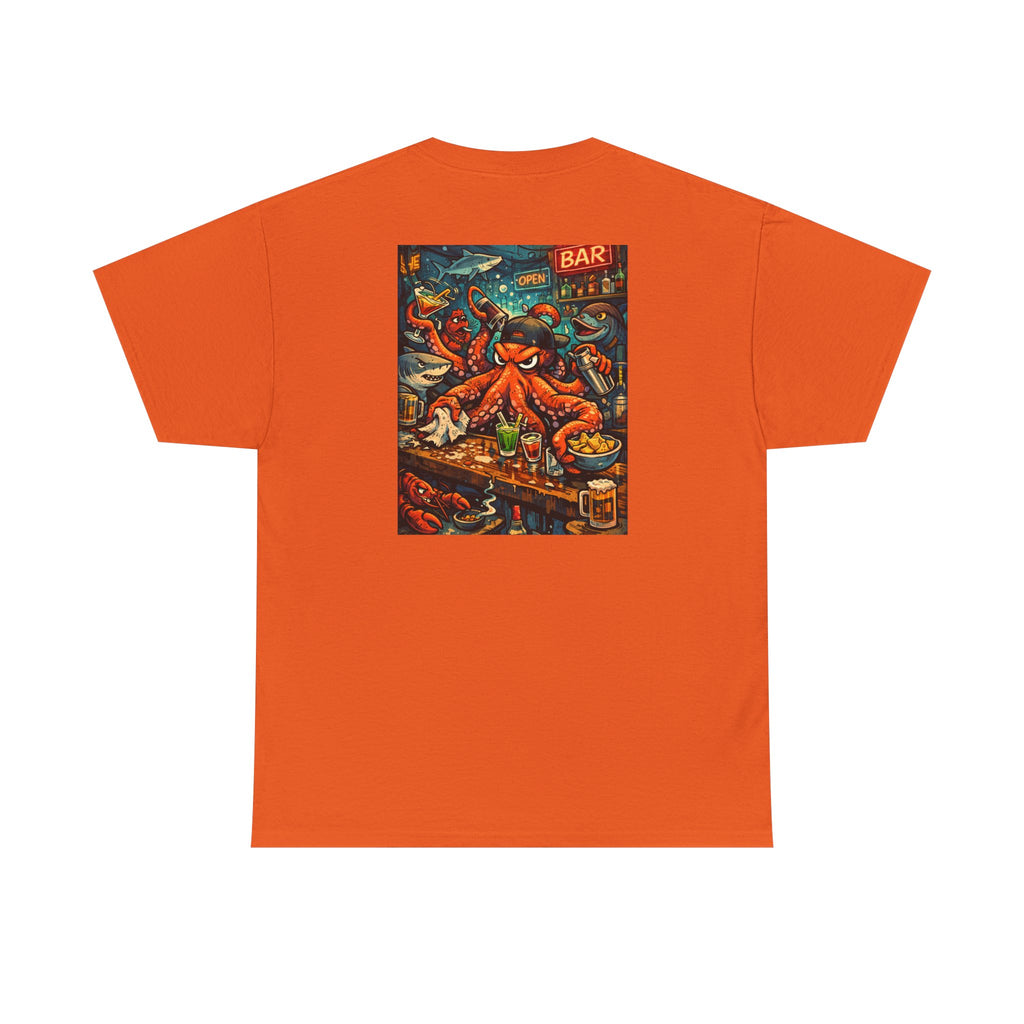 Octopus behind the bar multitasking - Graphic T-Shirt