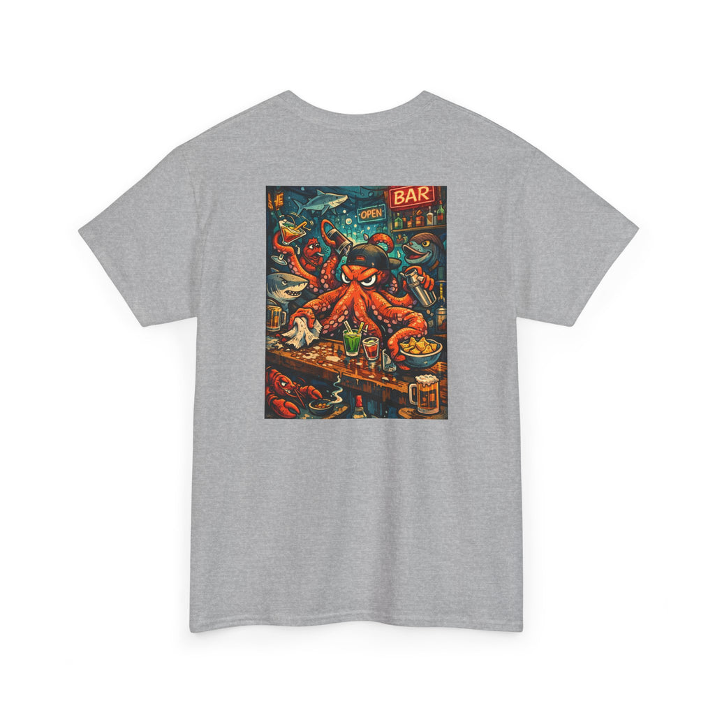 Octopus behind the bar multitasking - Graphic T-Shirt