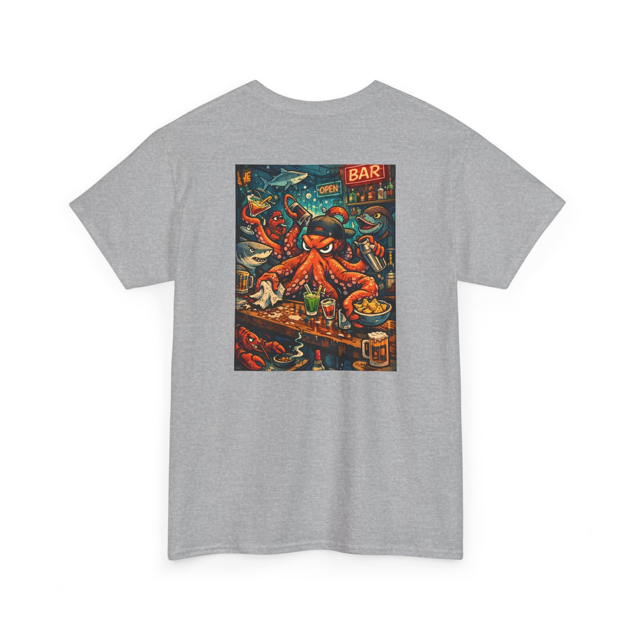 Octopus behind the bar multitasking - Graphic T-Shirt