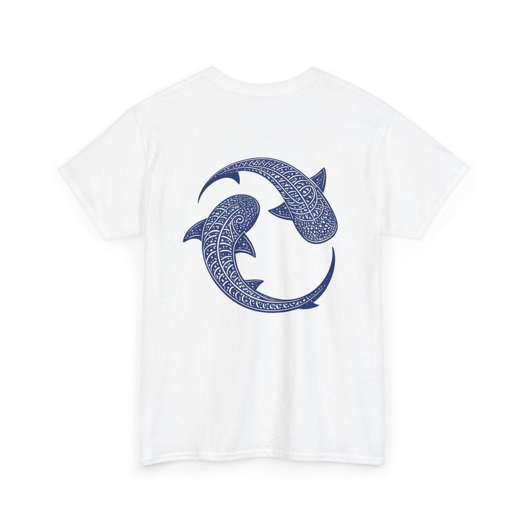 Blue Whale Yin Yang T‑Shirt - Intricate Tribal Graphic T-Shirt