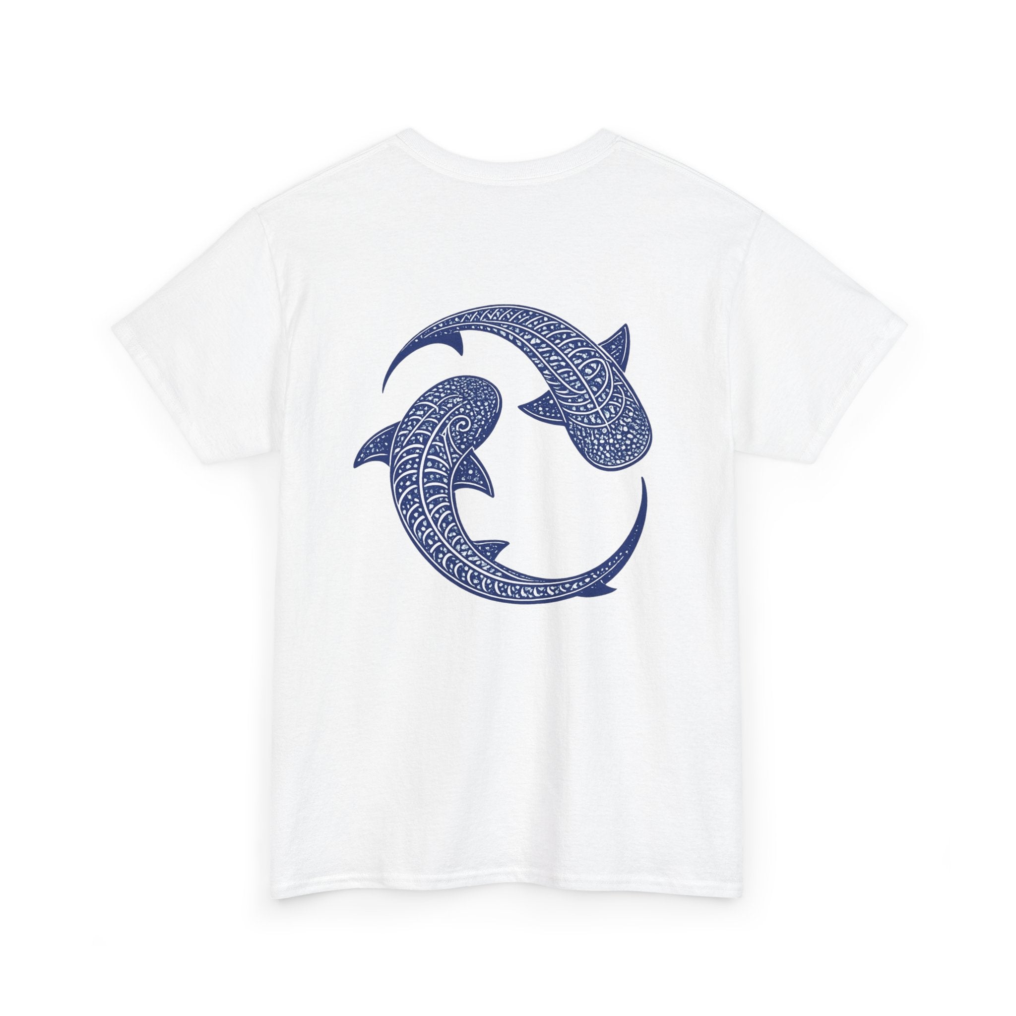 Blue Whale Yin Yang T‑Shirt - Intricate Tribal Graphic T-Shirt