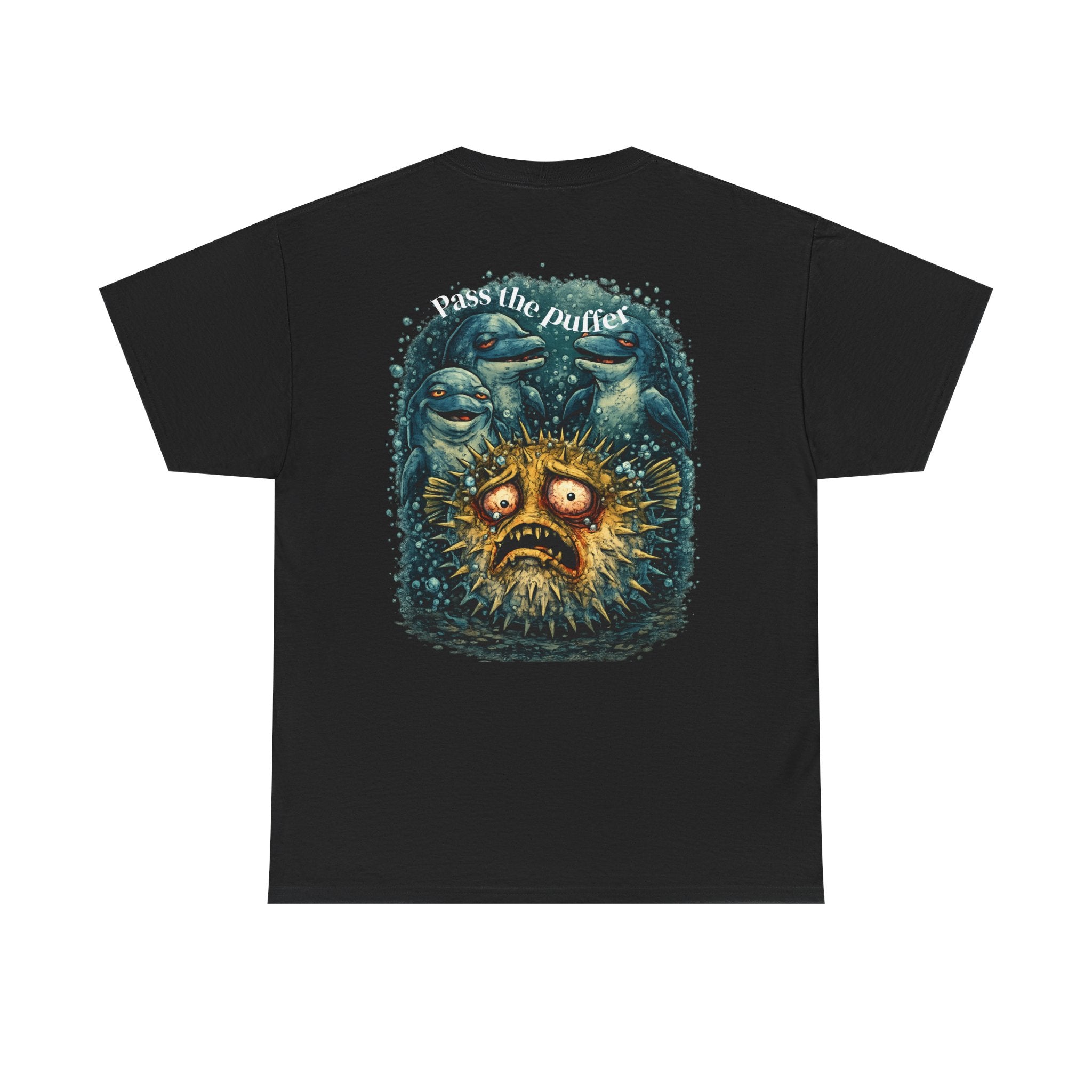 Pass the Puffer - Pufferfish Dolphin Graphic T - Shirt
