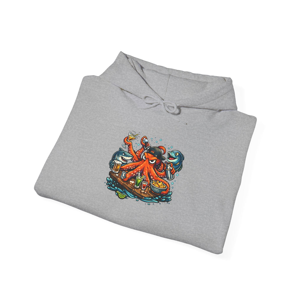 Octopus behind the bar multitasking - Graphic Hoodie