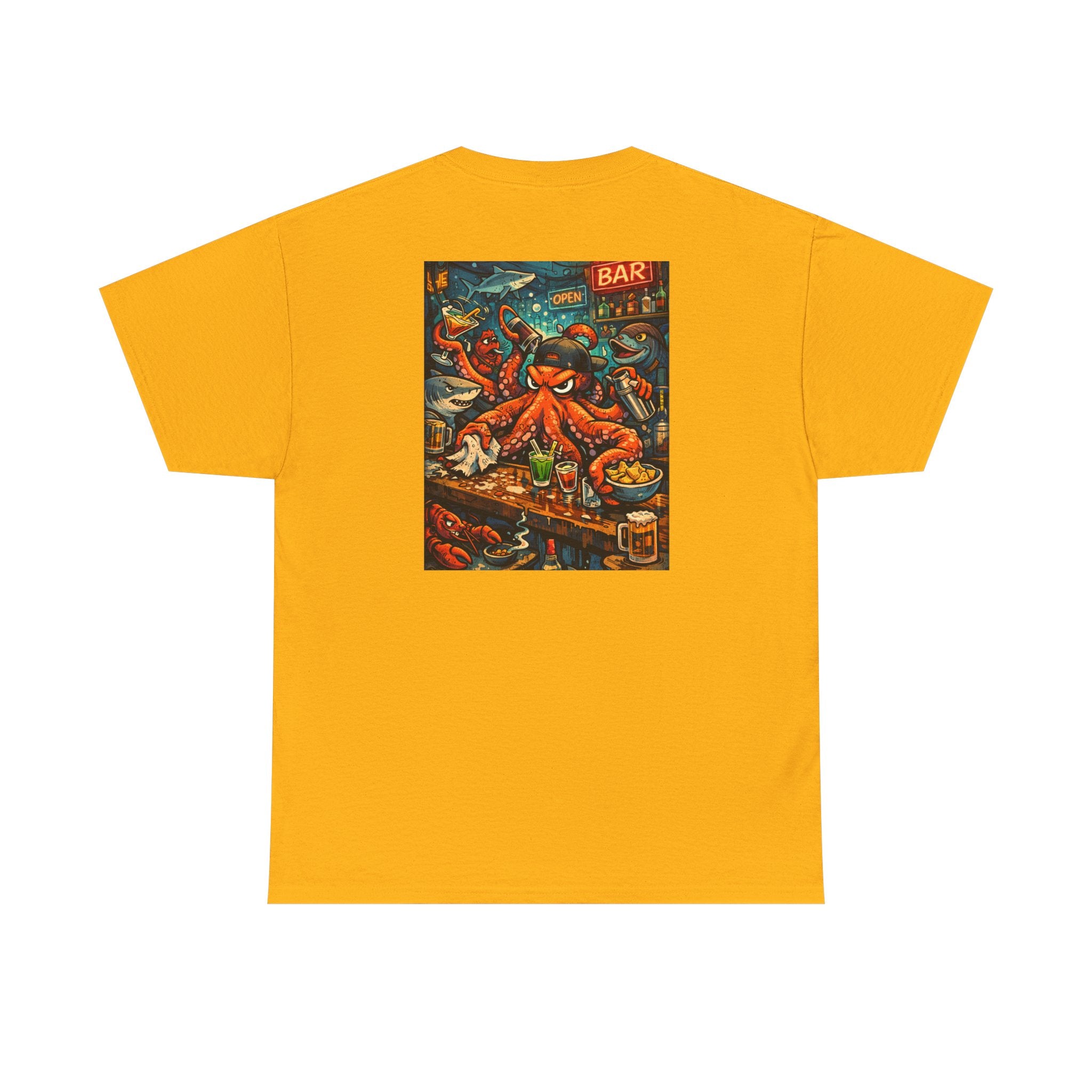 Octopus behind the bar multitasking - Graphic T-Shirt
