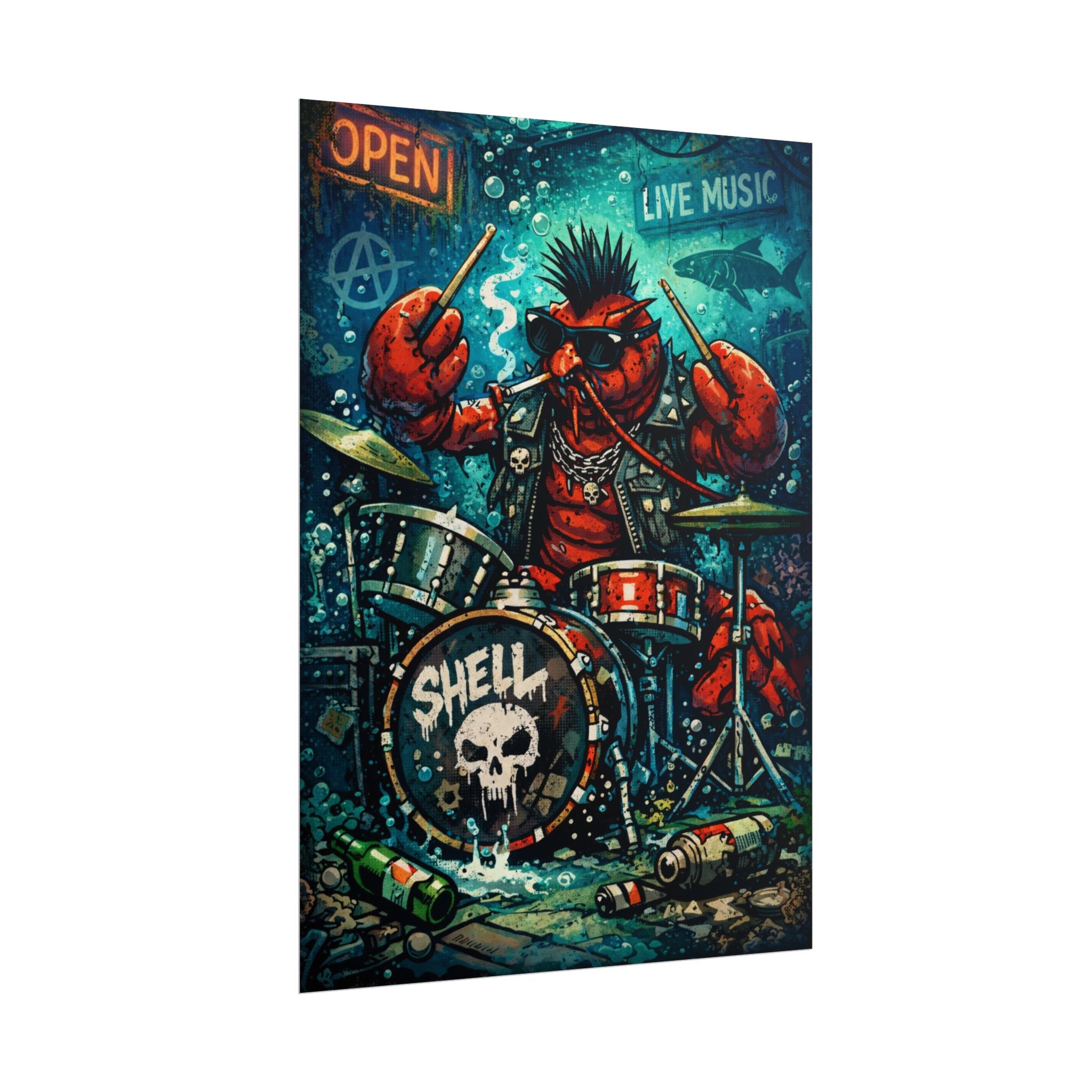 Drummer Lobster Art print - Poster