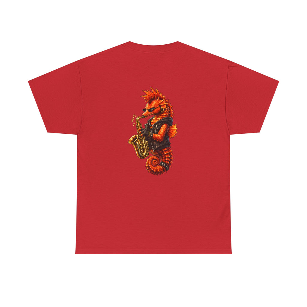 Seahorse on the Sax - "Made under pressure. Made below sea level." - Graphic T - Shirt