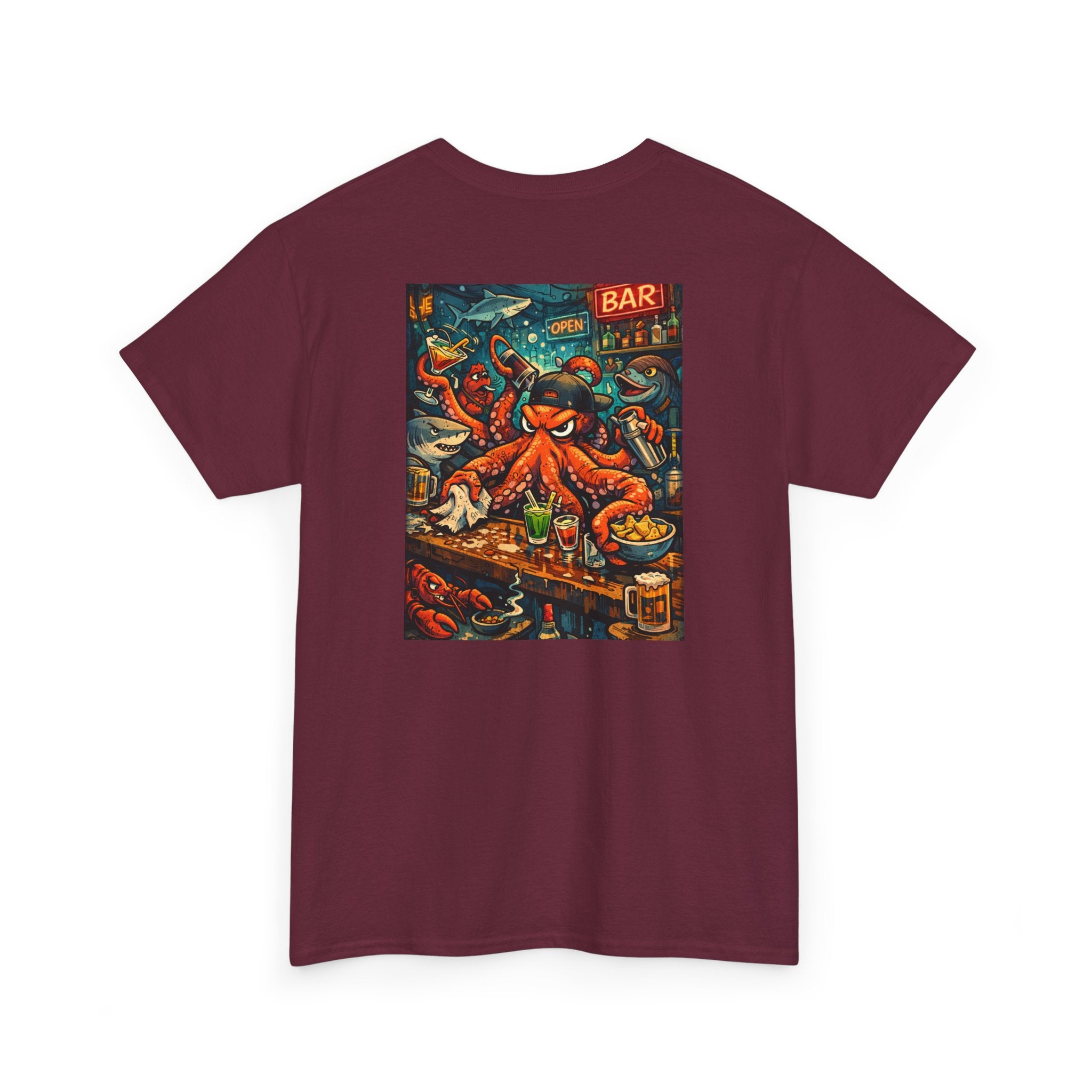Octopus behind the bar multitasking - Graphic T-Shirt