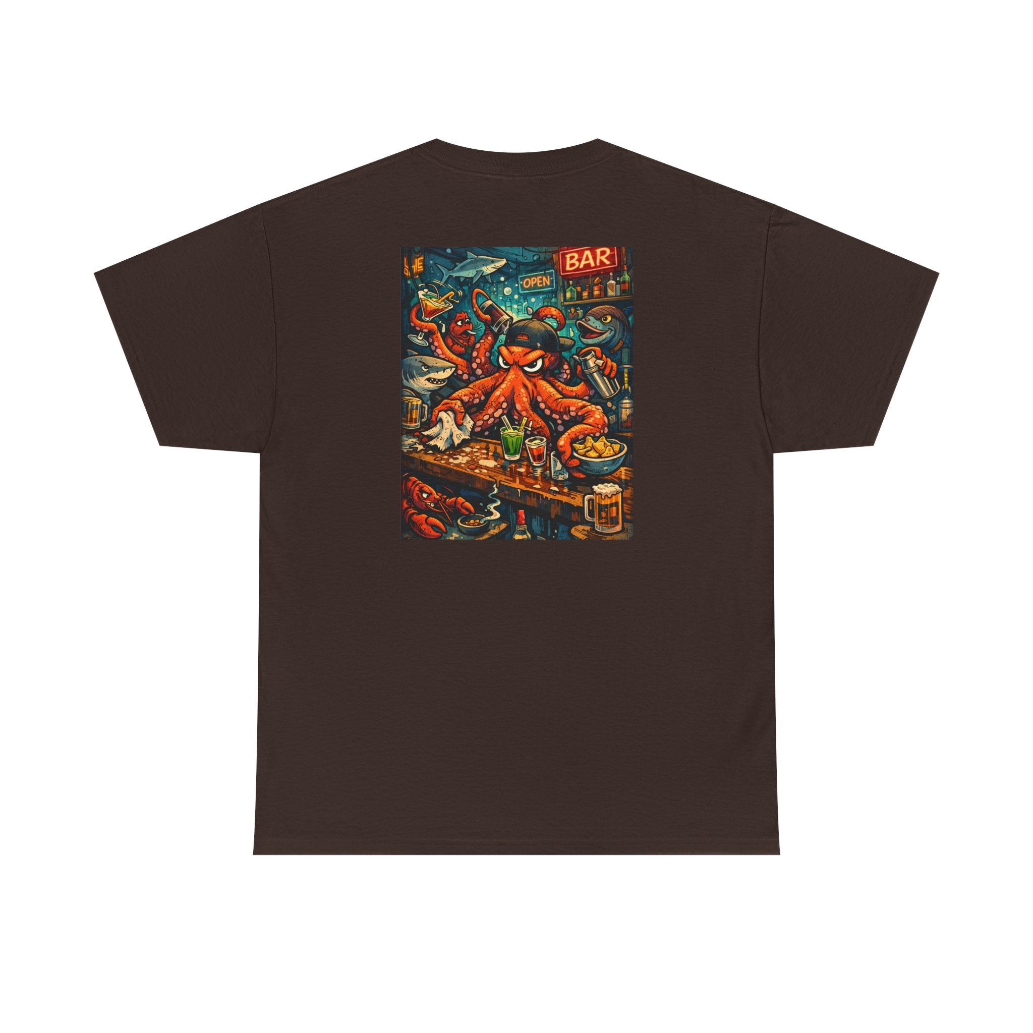 Octopus behind the bar multitasking - Graphic T-Shirt