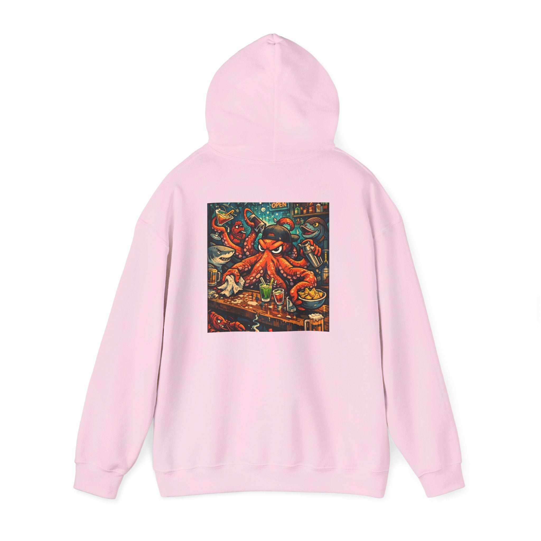 Octopus behind the bar multitasking - Graphic Hoodie
