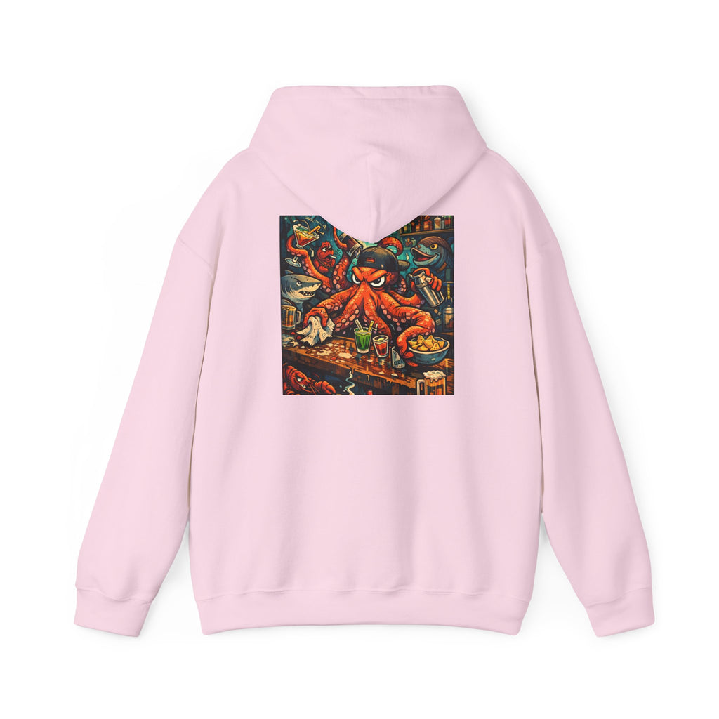 Octopus behind the bar multitasking - Graphic Hoodie