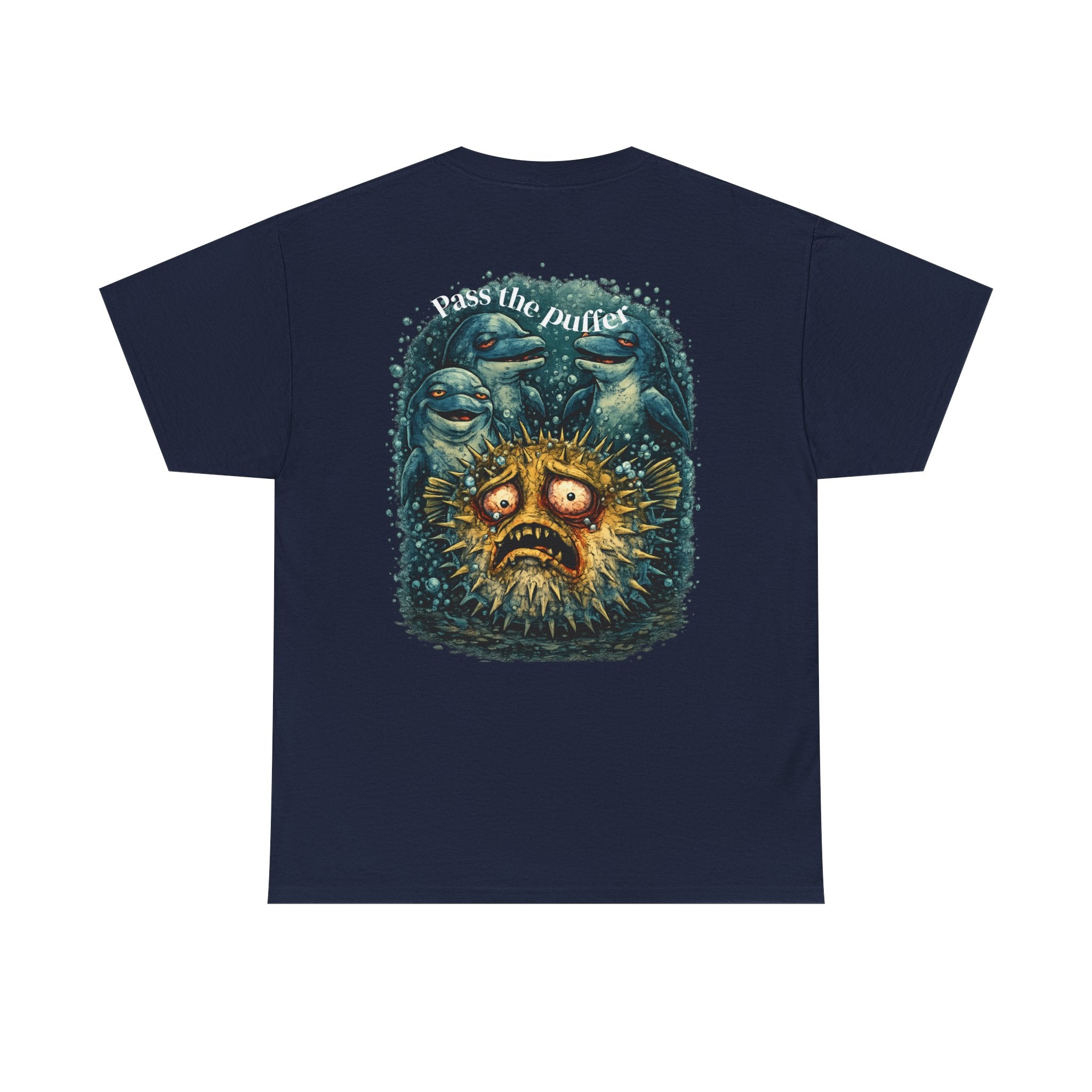 Pass the Puffer - Pufferfish Dolphin Graphic T - Shirt