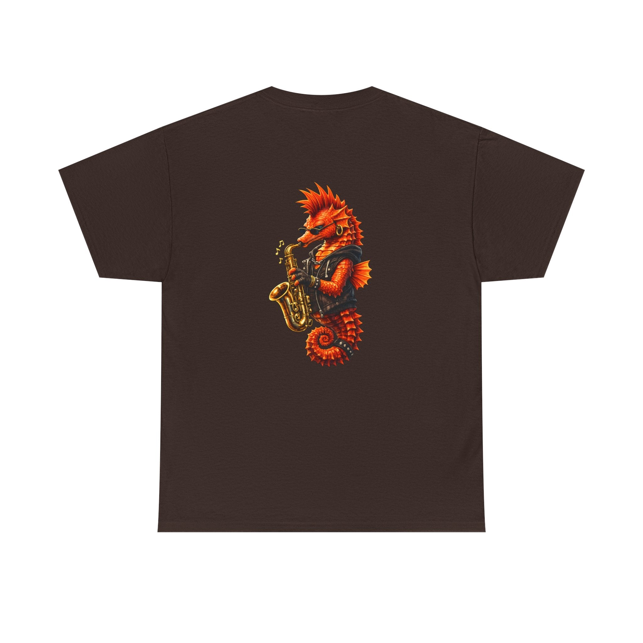Seahorse on the Sax - "Made under pressure. Made below sea level." - Graphic T - Shirt