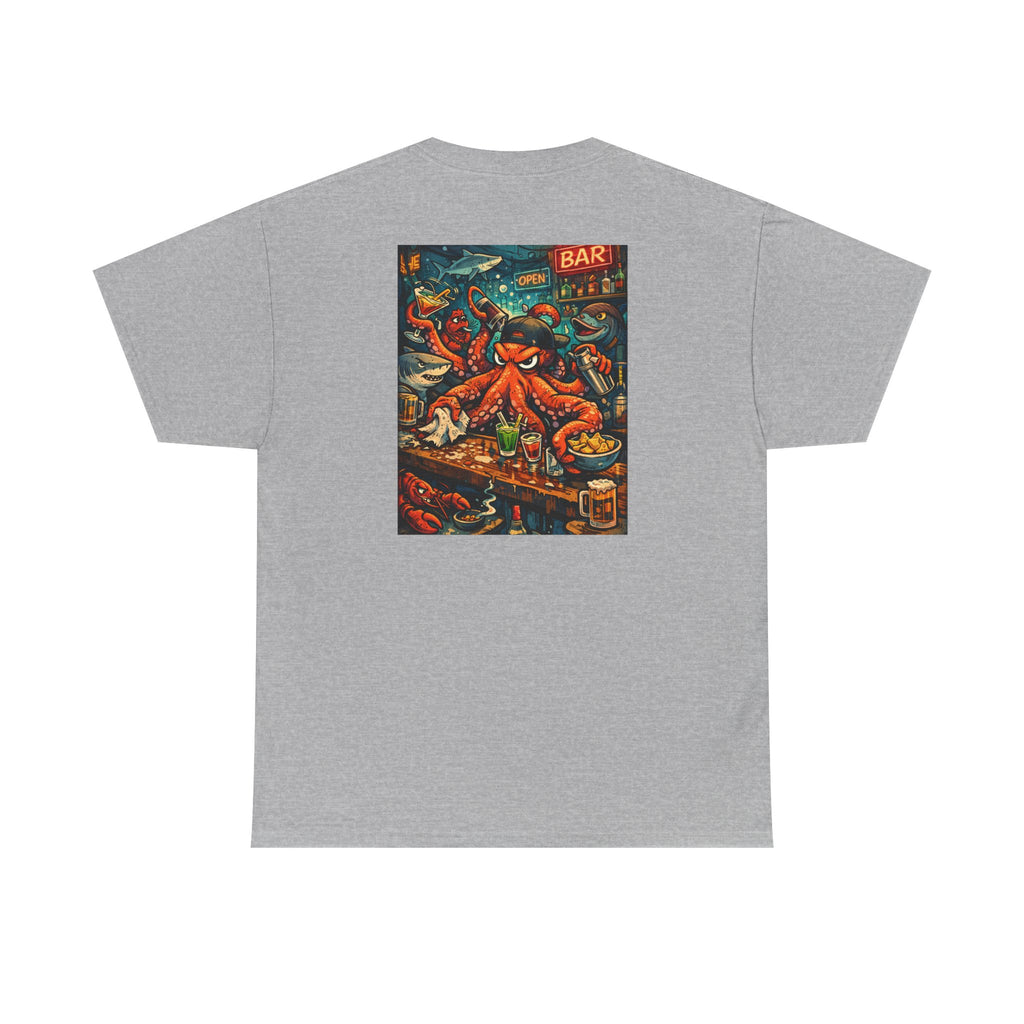 Octopus behind the bar multitasking - Graphic T-Shirt