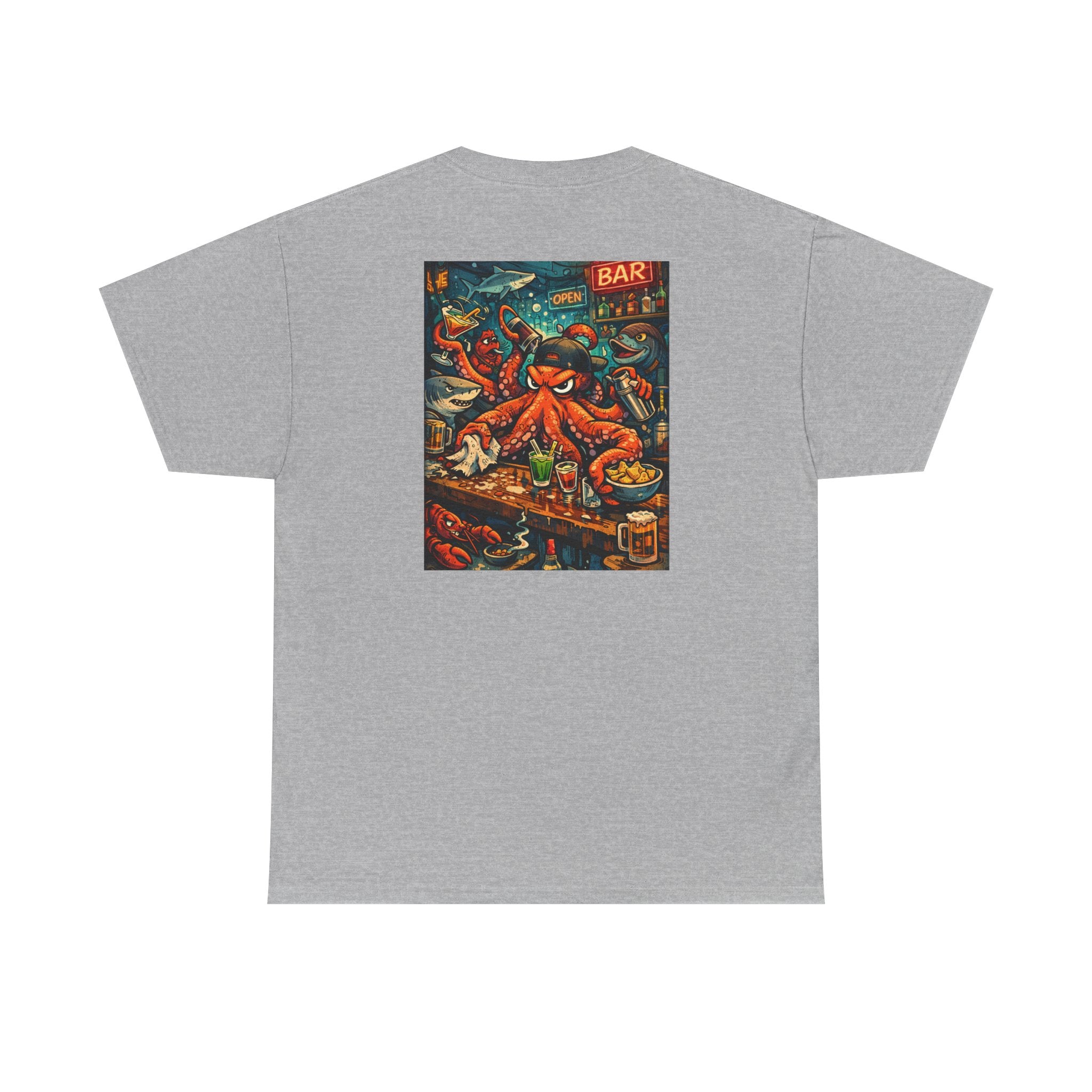 Octopus behind the bar multitasking - Graphic T-Shirt