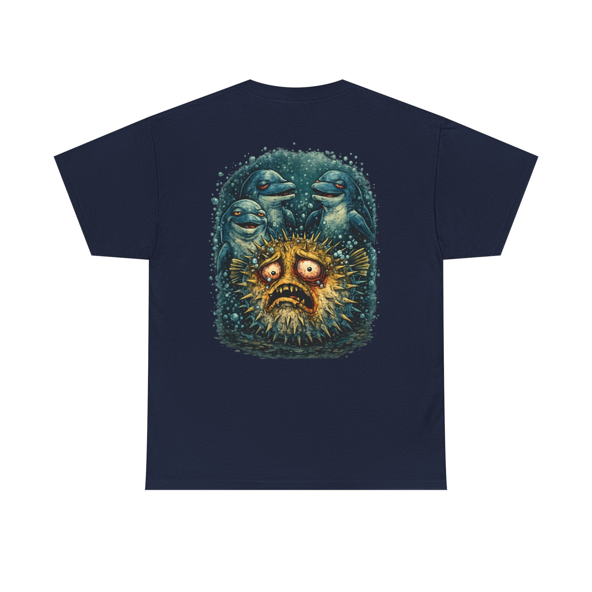 Pass the Puffer - Pufferfish Dolphin Graphic T - Shirt