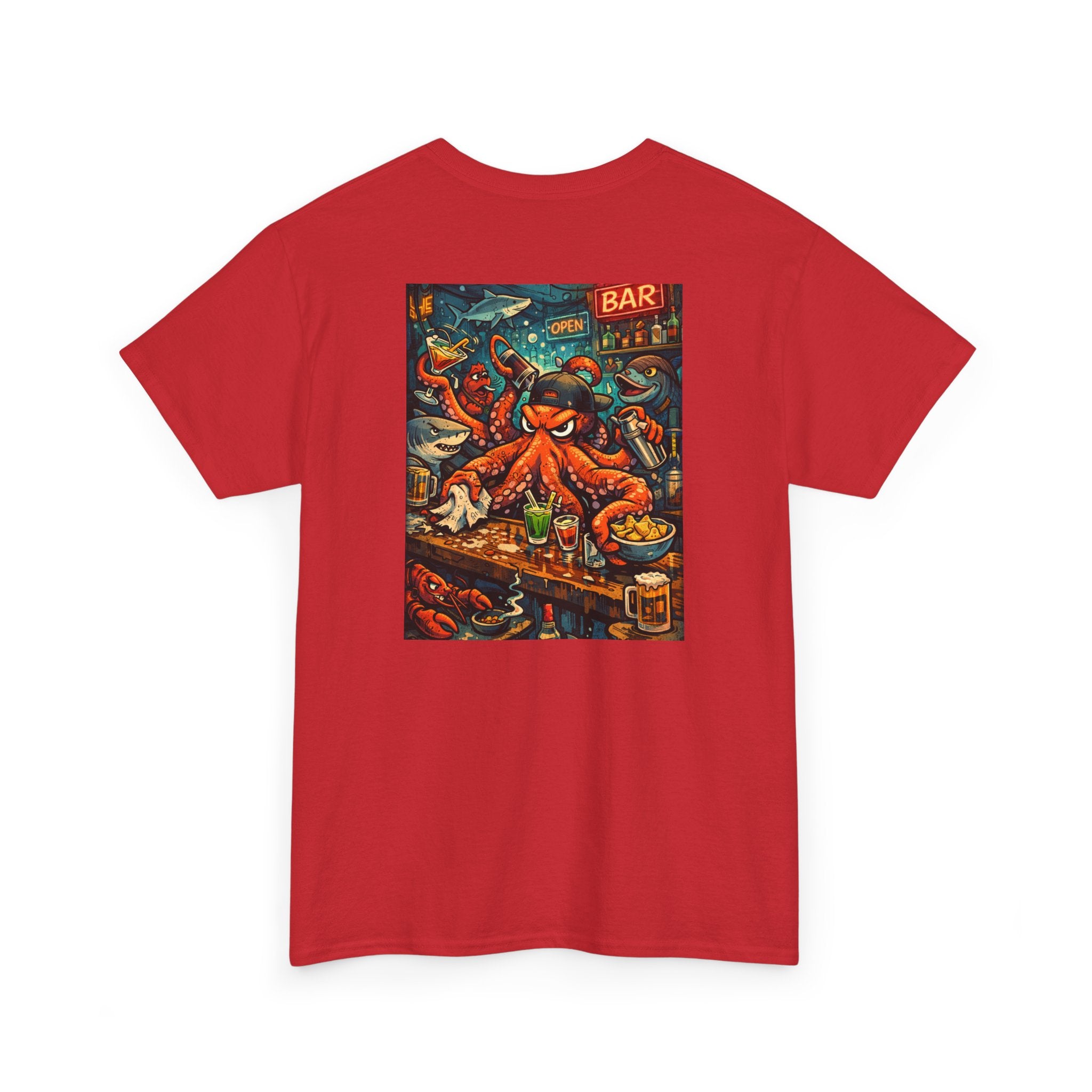 Octopus behind the bar multitasking - Graphic T-Shirt