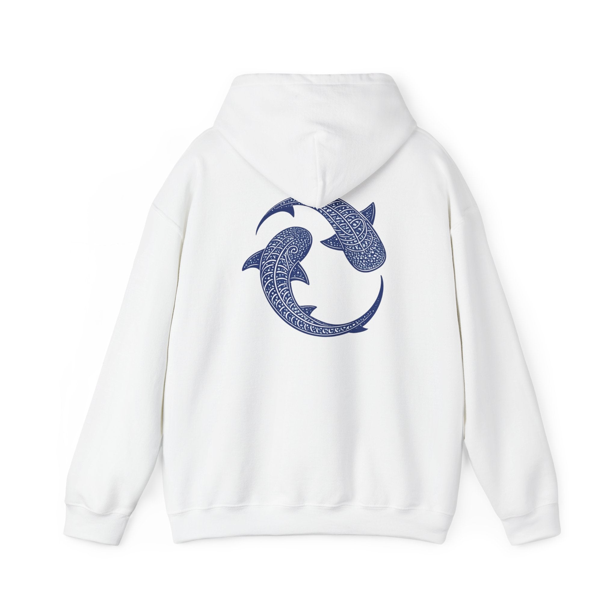 Blue whale Yin Yang Hoodie — Intricate Tribal Graphic Hoodie