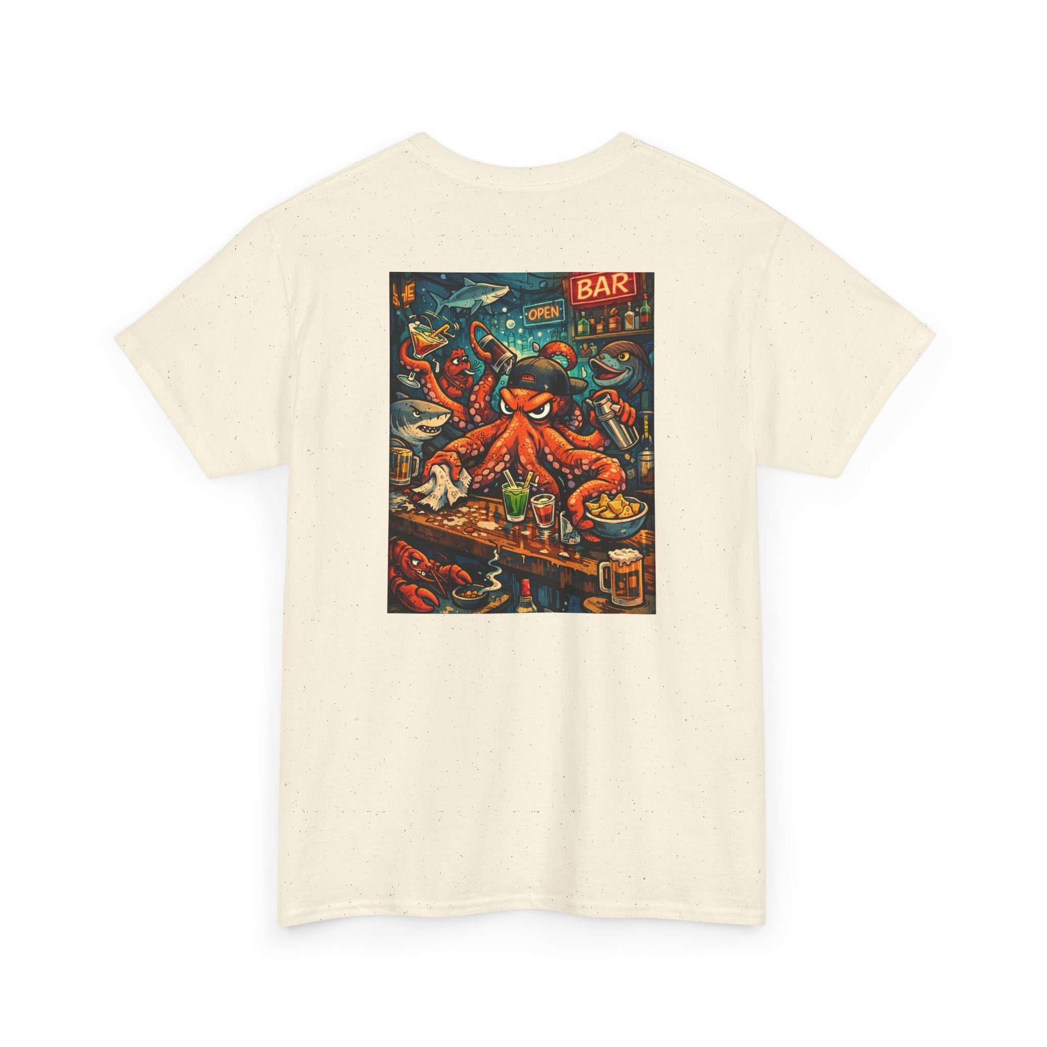 Octopus behind the bar multitasking - Graphic T-Shirt