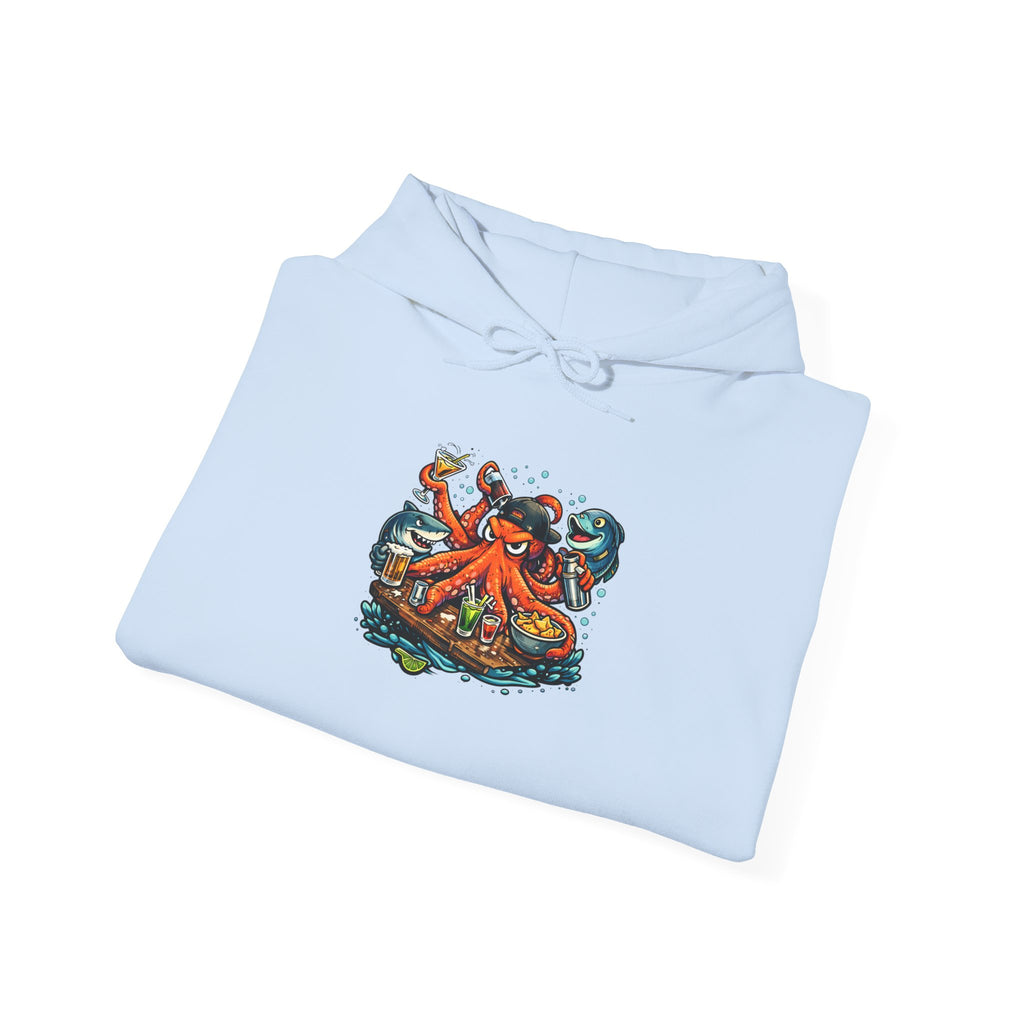 Octopus behind the bar multitasking - Graphic Hoodie