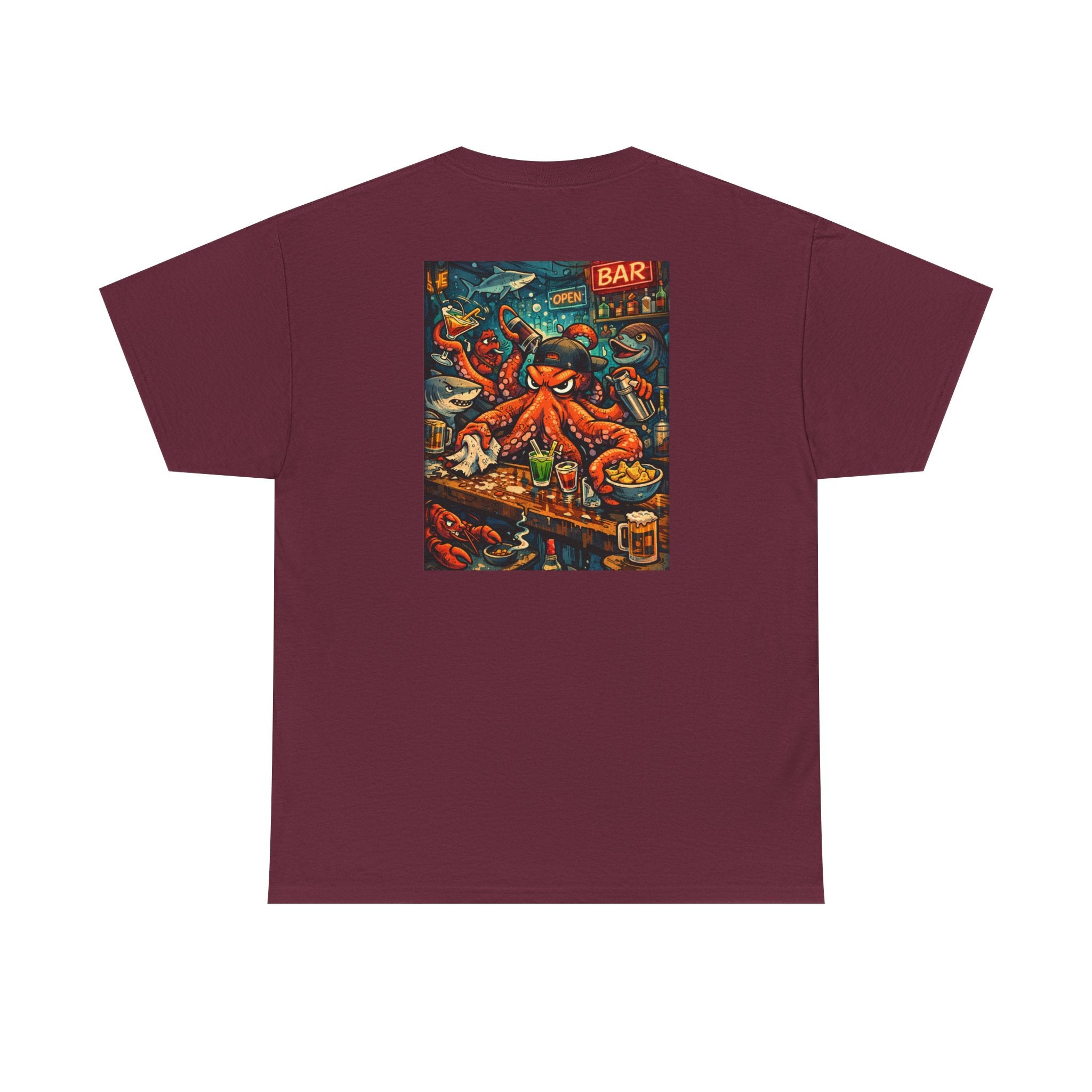 Octopus behind the bar multitasking - Graphic T-Shirt