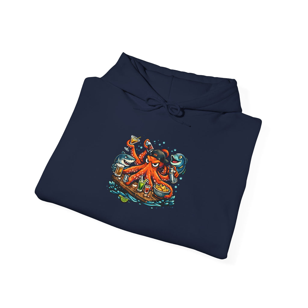 Octopus behind the bar multitasking - Graphic Hoodie